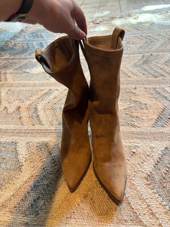 Aquazzura Shoes - Aquazurra Women's Pointed Toe Suede Mid-Calf Boots - Brown